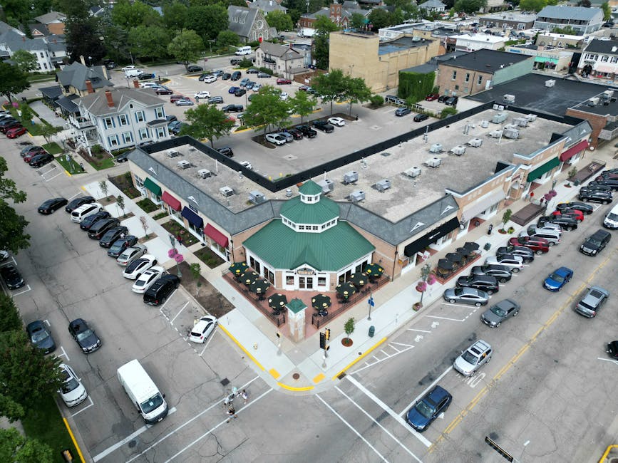 Retail property parking area landscaping and maintenance